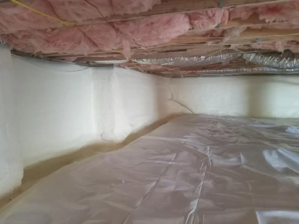 Crawl space encapsulation with closed-cell spray foam for Attic Insulation in Griswold