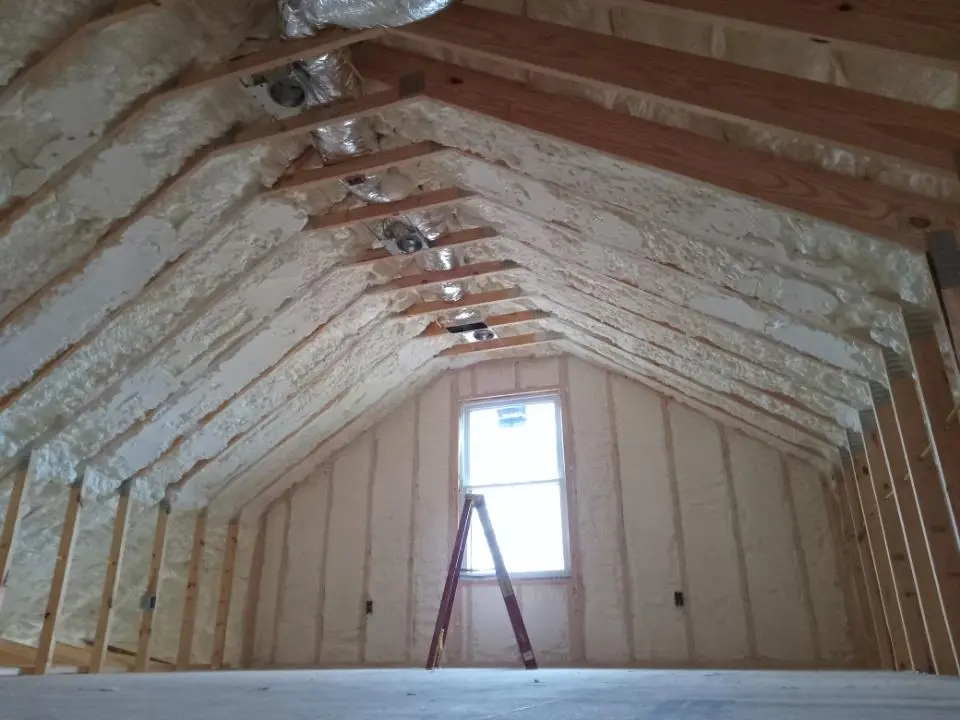 Spray foam roofing application for Crawl Space Insulation project in Griswold
